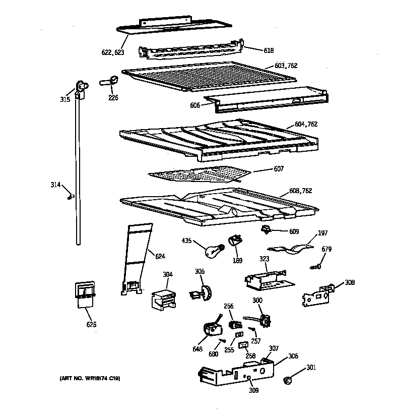 Hotpoint CTG21GAXKRWW compartment separator parts diagram