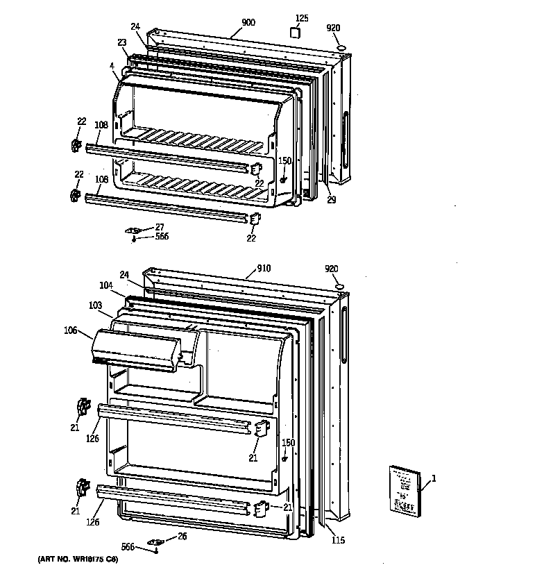 Hotpoint CTT16CYZBRAD doors diagram