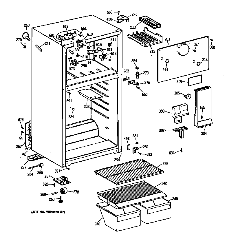 Hotpoint CTT16CYZBRAD cabinet diagram