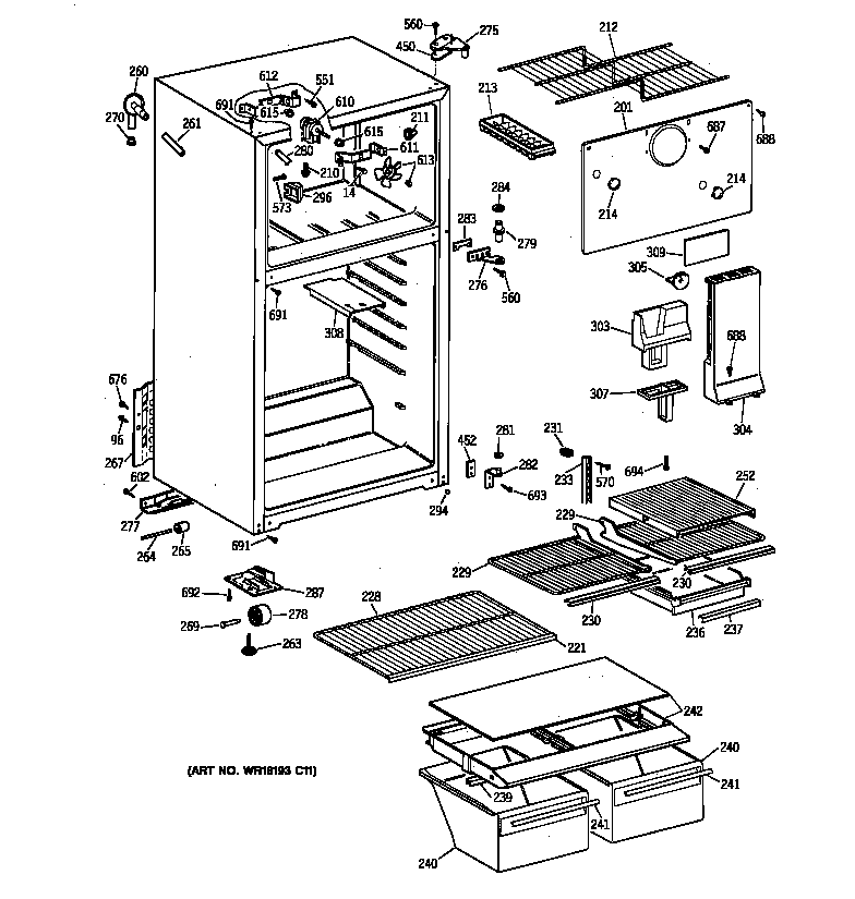 Hotpoint CTG16EAABRWH cabinet diagram