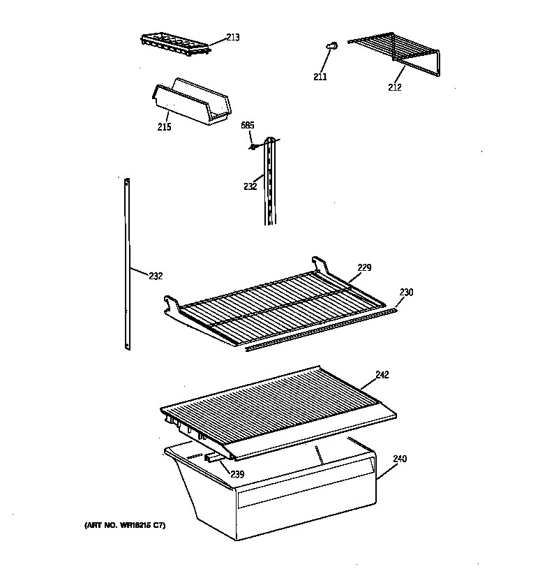 Hotpoint CTX18CAZBLWW shelf parts diagram