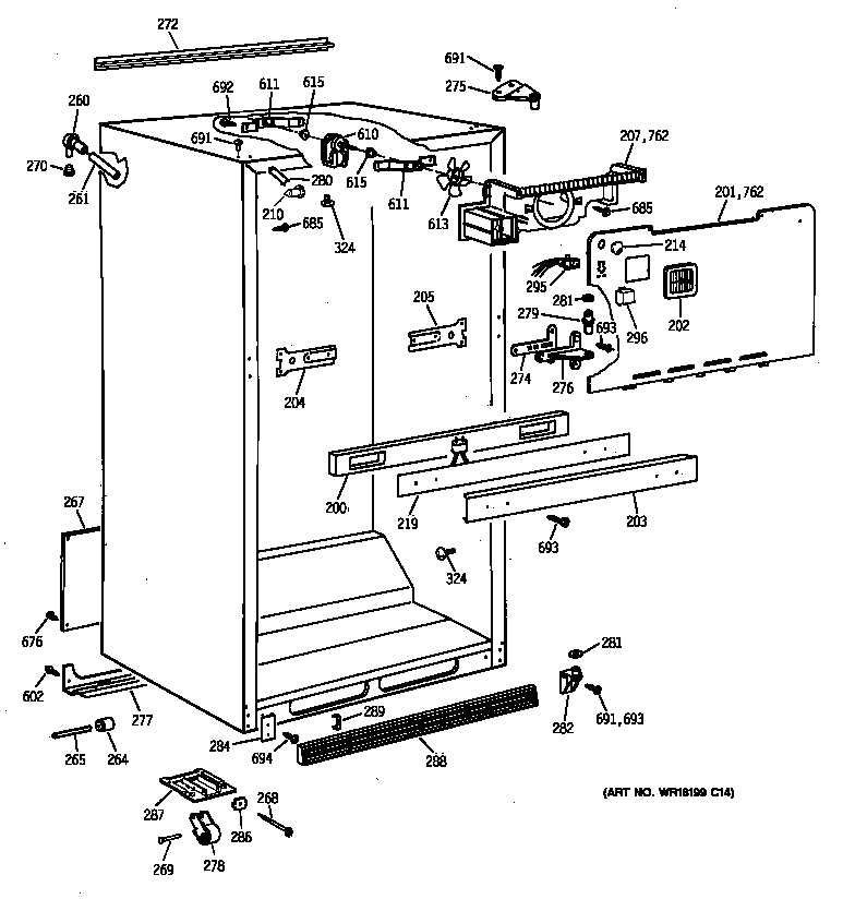 Hotpoint CTK18GAXWRWW cabinet parts diagram