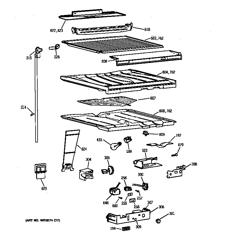 Hotpoint CTK18GAXWRWW compartment separator parts diagram