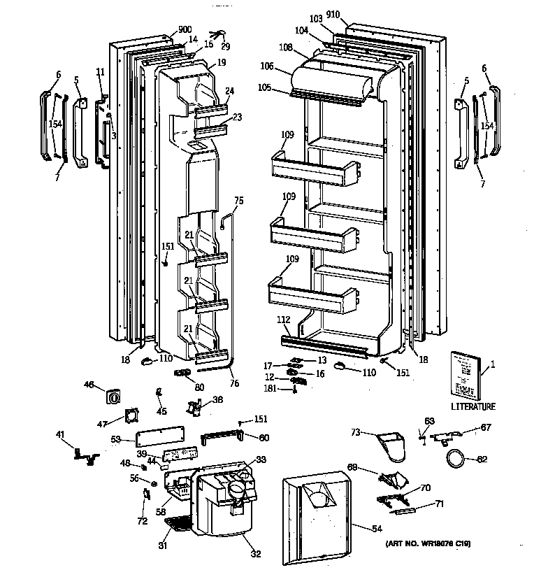 Hotpoint CSX22GRZAAA doors diagram