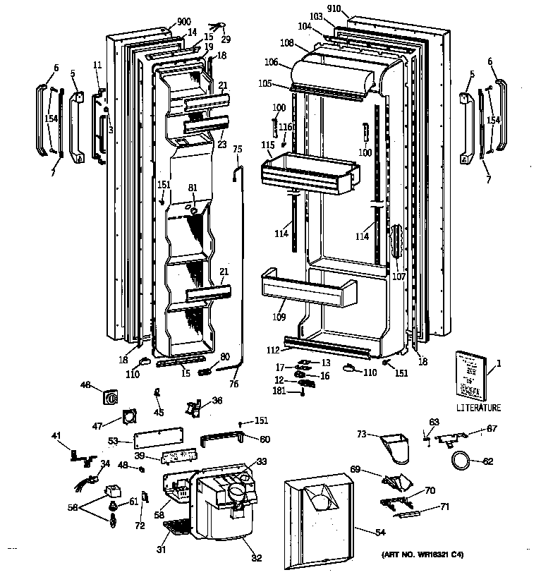 Hotpoint CSX25DRZAAA doors diagram