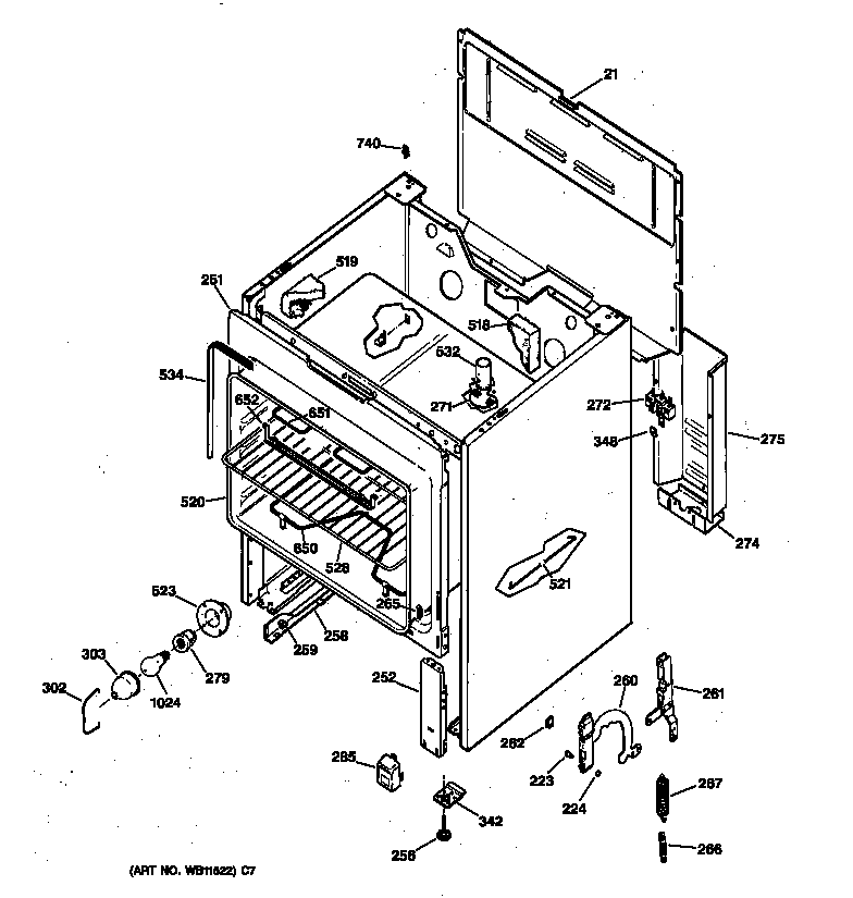 Hotpoint RB533GW2 body parts diagram