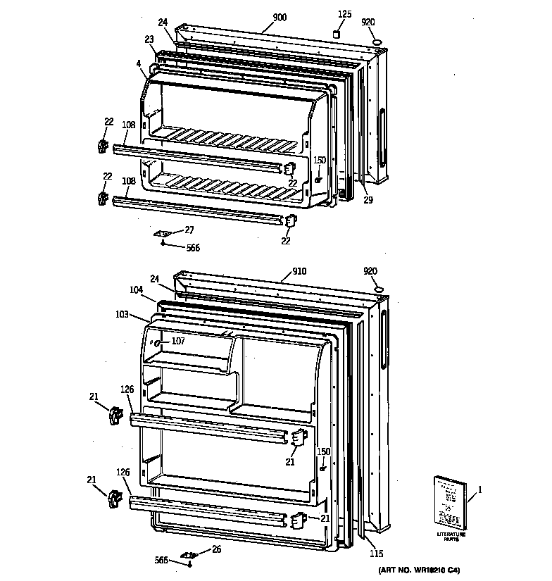 Hotpoint CTX14AYXMLWH doors diagram