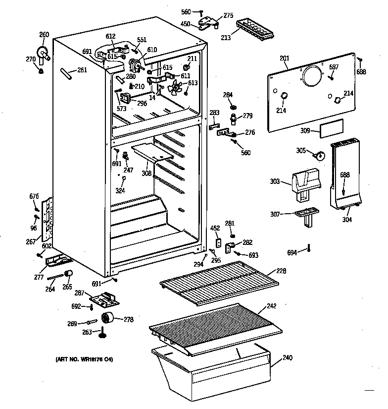 Hotpoint CTX14AYXMLWH cabinet diagram