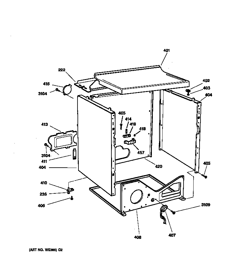 Hotpoint NWXR473ET0AB cabinet diagram