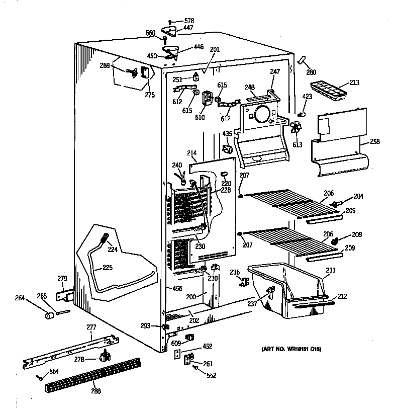 Hotpoint CSX20BAXFAD freezer section diagram