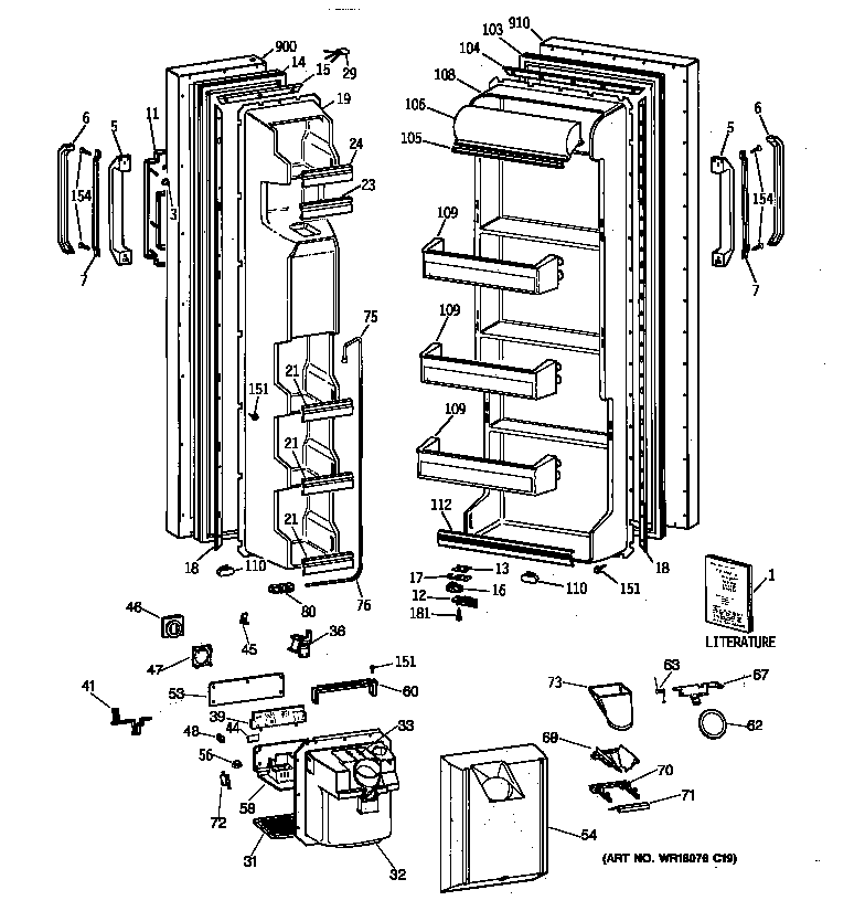 Hotpoint CSX22GRZBWW doors diagram