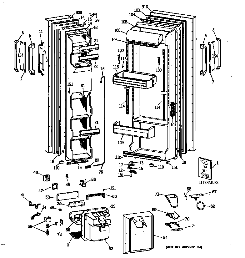 Hotpoint CSX25DRZBWW doors diagram