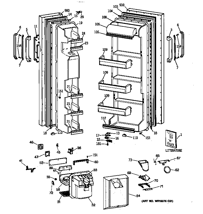 Hotpoint CSX22BCXFWH doors diagram