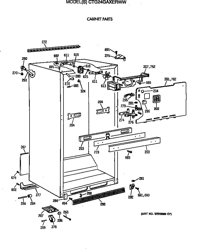 Hotpoint CTG24GAXERWW cabinet parts diagram