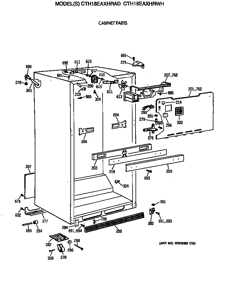Hotpoint CTH18EAXHRWH cabinet parts diagram