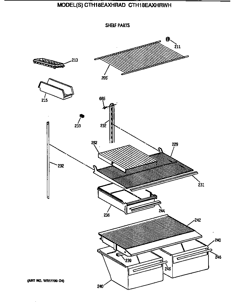 Hotpoint CTH18EAXHRWH shelf parts diagram