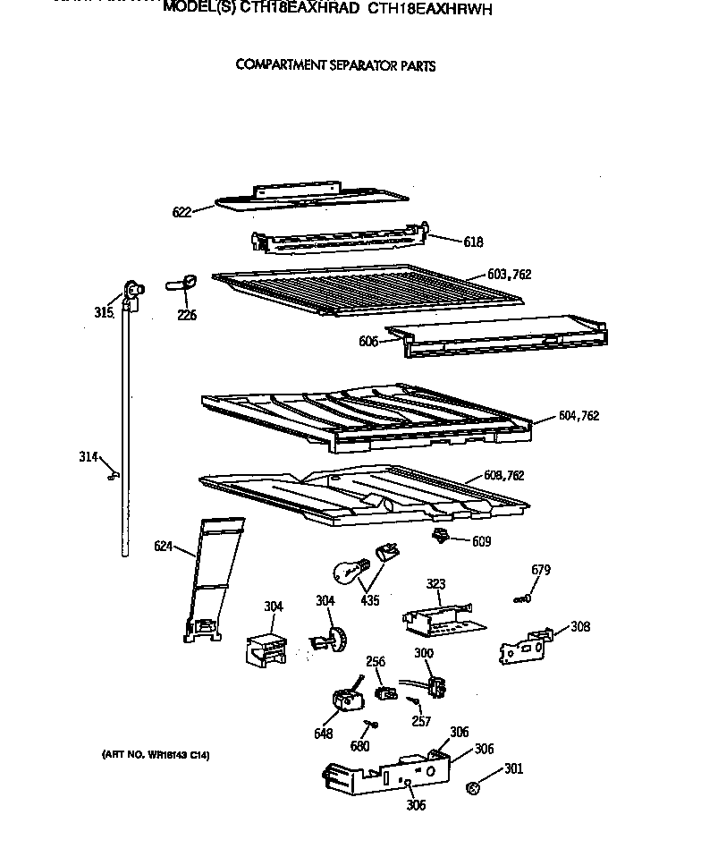 Hotpoint CTH18EAXHRWH compartment separator parts diagram