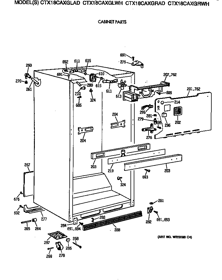 Hotpoint CTX18CAXGRAD cabinet parts diagram