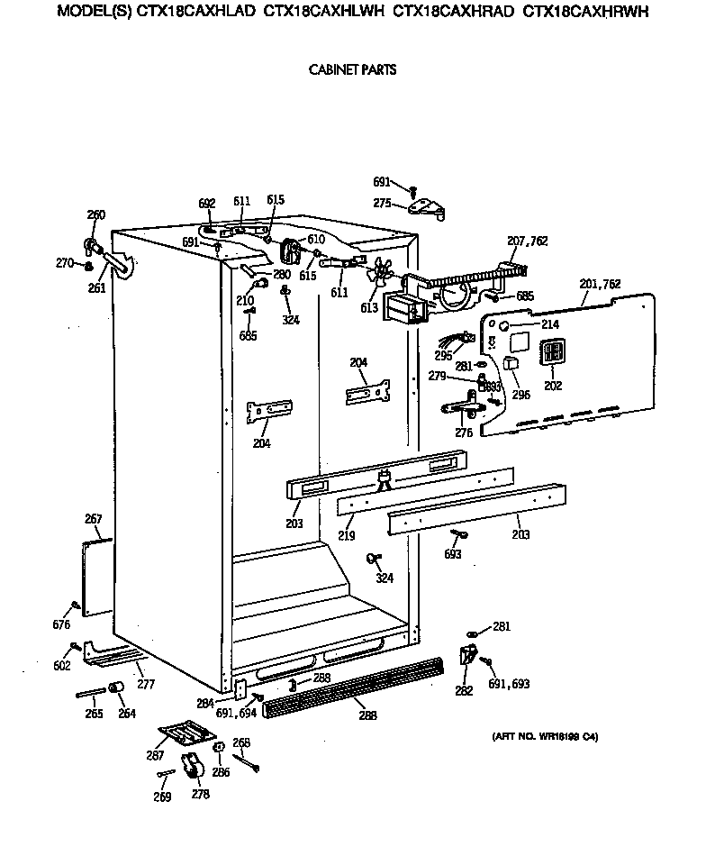 Hotpoint CTX18CAXHRAD cabinet parts diagram