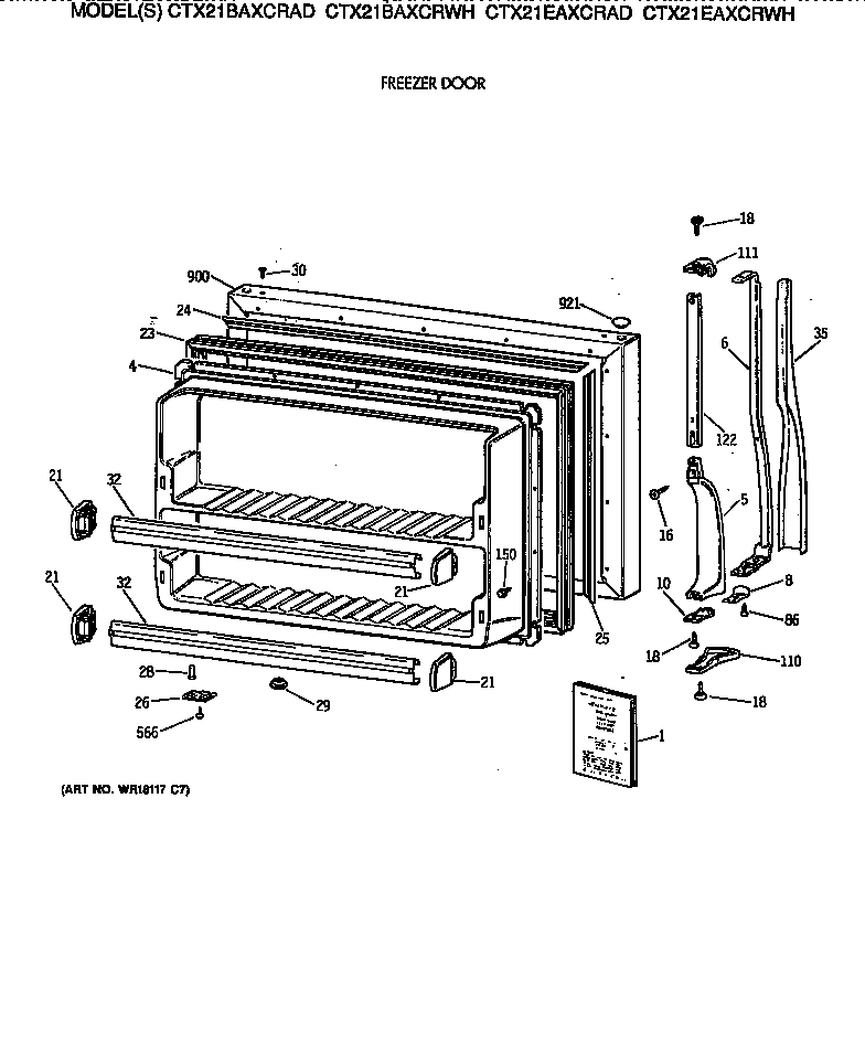 Hotpoint CTX21EAXCRAD freezer door diagram