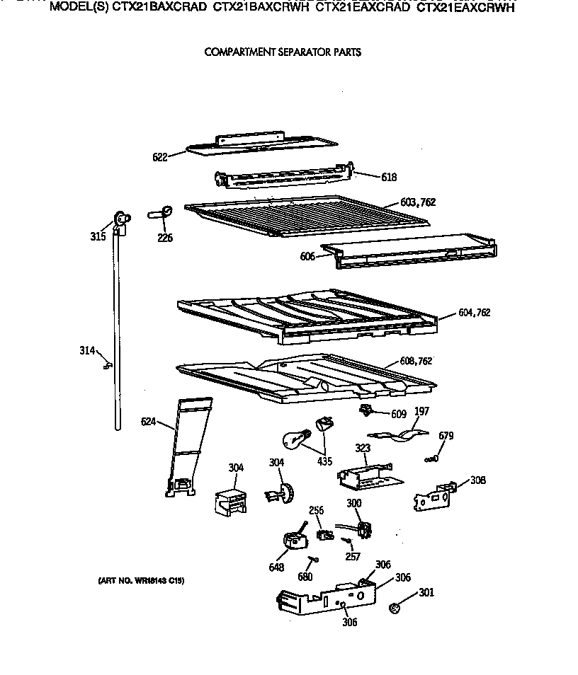 Hotpoint CTX21EAXCRAD compartment separator parts diagram