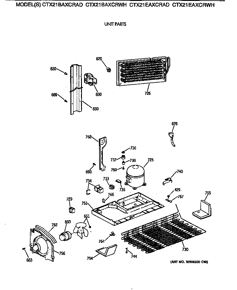Hotpoint CTX21EAXCRAD unit parts diagram