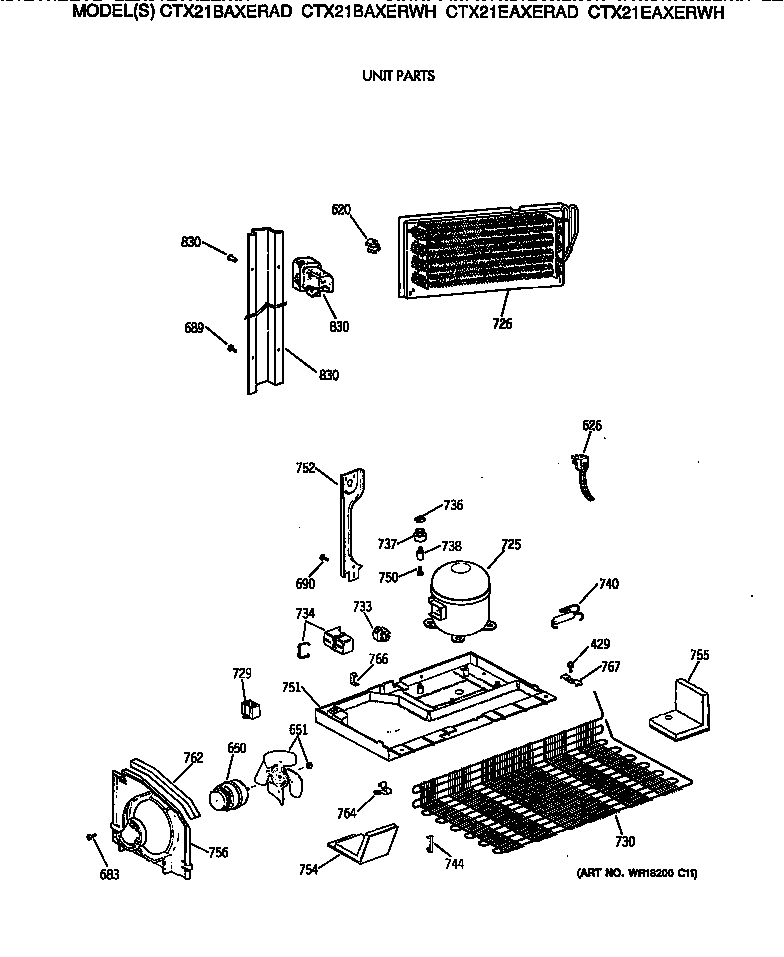 Hotpoint CTX21EAXERAD unit parts diagram