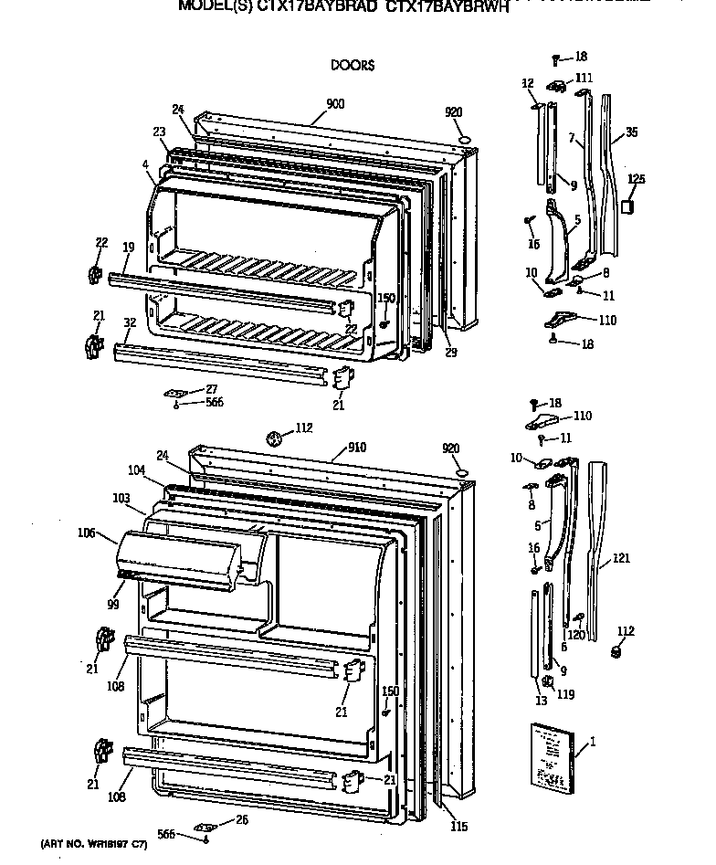 Hotpoint CTX17BAYBRAD doors diagram