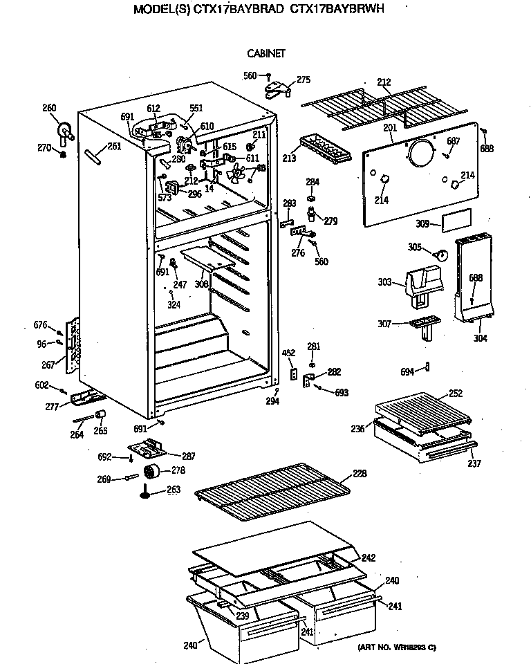 Hotpoint CTX17BAYBRAD cabinet diagram