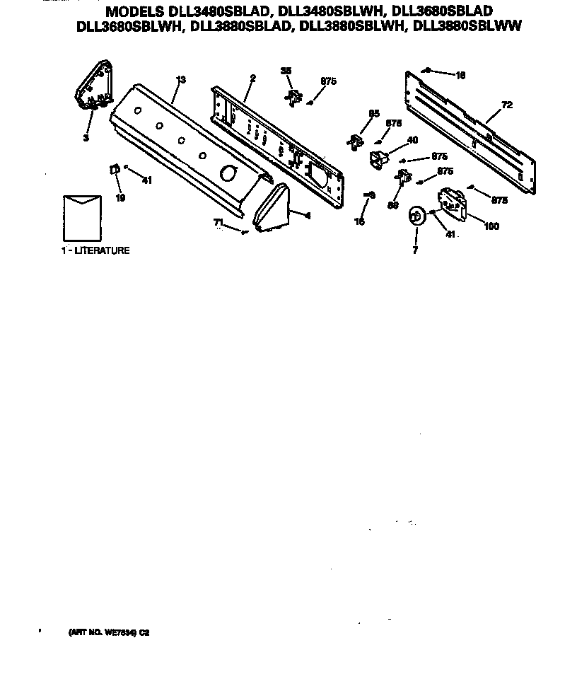 Hotpoint DLL3480SBLWH control panel diagram
