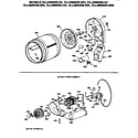 Hotpoint DLL3480SBLWH blower & drive assembly diagram