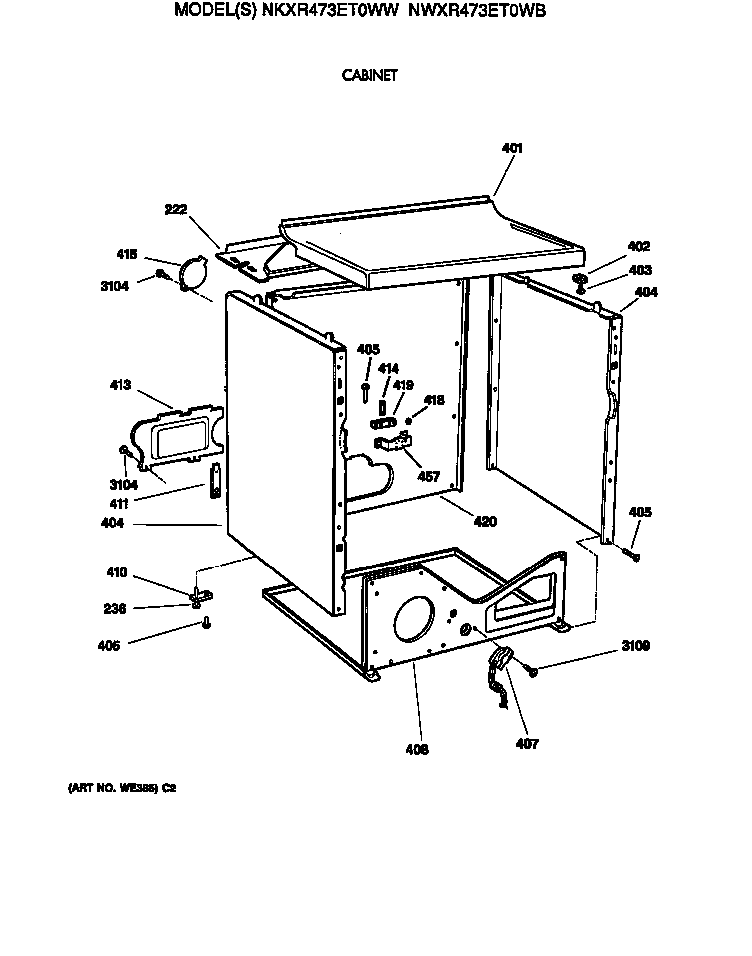 Hotpoint NKXR473ET0WW cabinet diagram