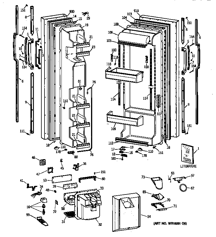 Hotpoint CSK25GRYAAA doors diagram