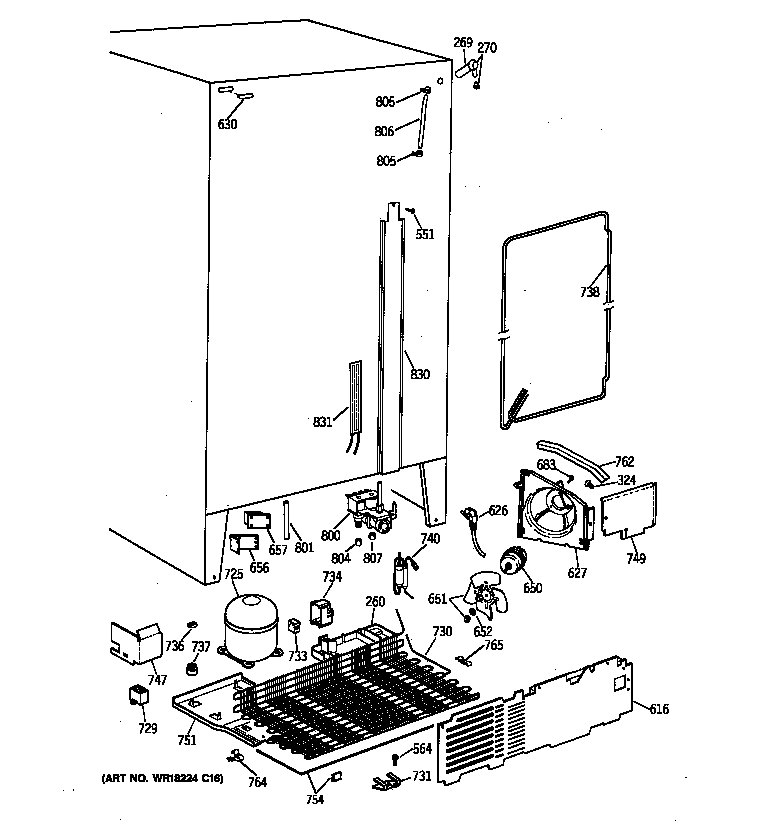 Hotpoint CSK25GRYAAA unit parts diagram