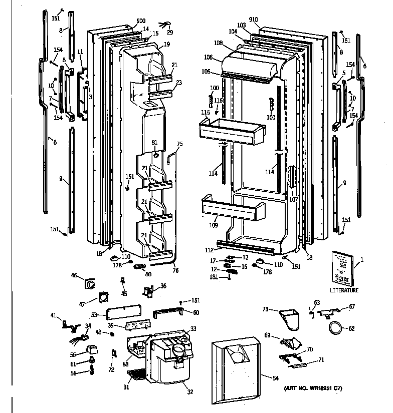 Hotpoint CST25GRYAWW doors diagram