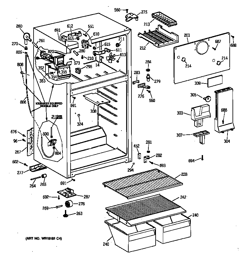 Hotpoint CTX14CAZBRWH cabinet diagram