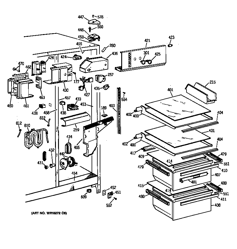 Hotpoint CSK25GRYEAA fresh food section diagram