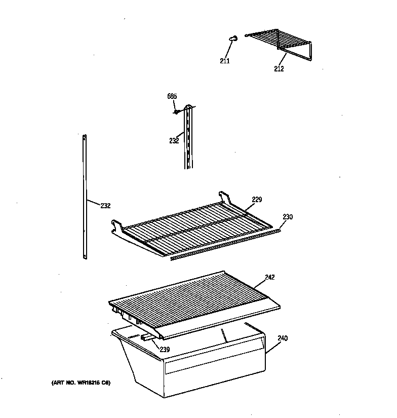 Hotpoint CTX18CIXRRWW shelf parts diagram