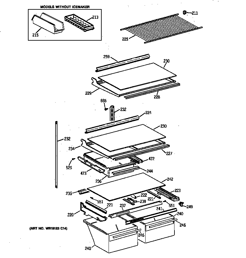 Hotpoint CTX21GAXJRAA shelf parts diagram