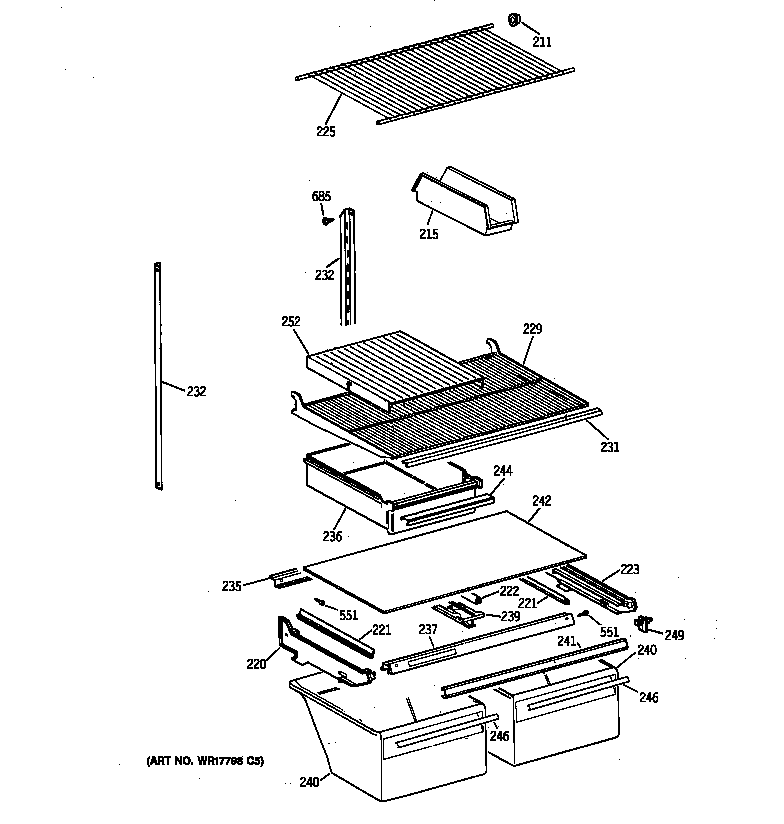 Hotpoint CTX21BIXJRWW shelf parts diagram