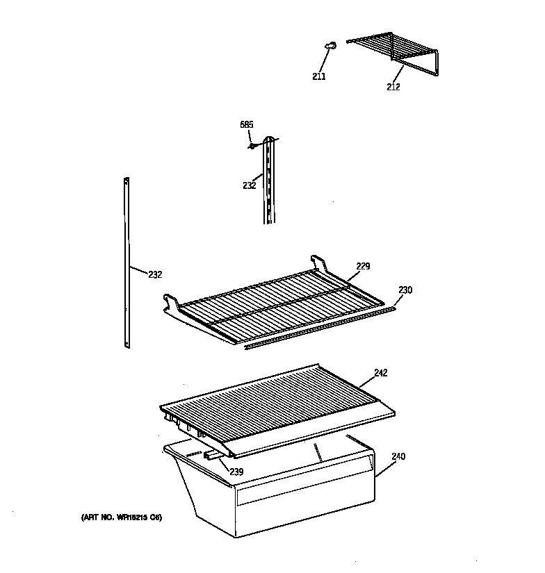 Hotpoint CTX18CIZALWW shelf parts diagram