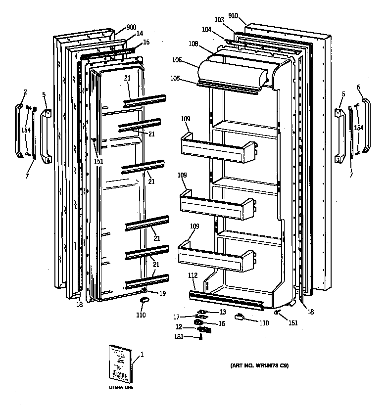 Hotpoint CSX22GAZAWW doors diagram