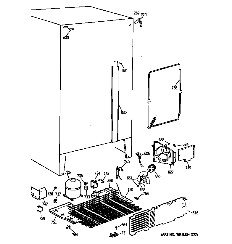 Hotpoint CSX22GAZAWW unit parts diagram