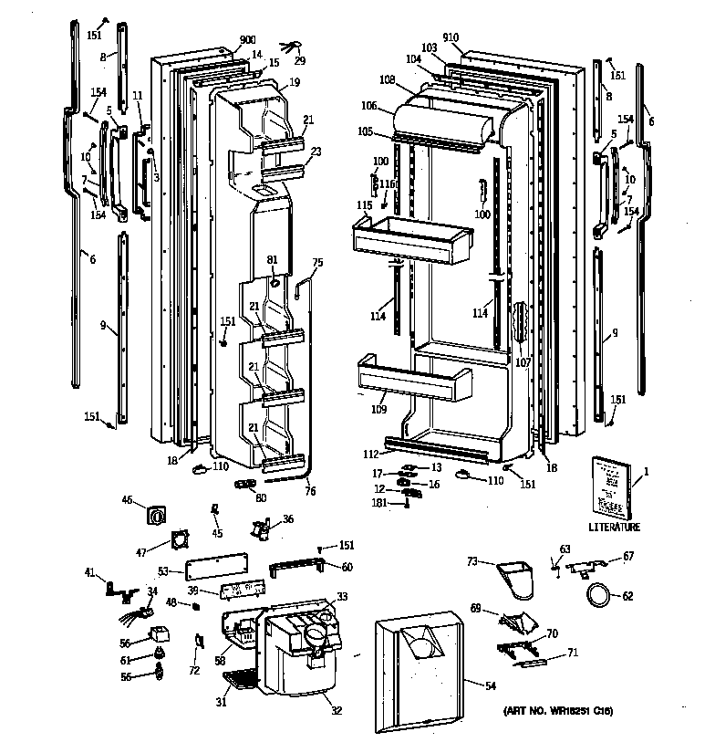Hotpoint CST25GRZAWW doors diagram