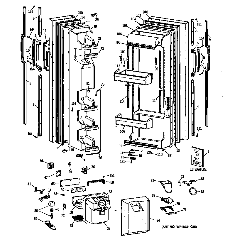 Hotpoint CSK25GRZAAA doors diagram