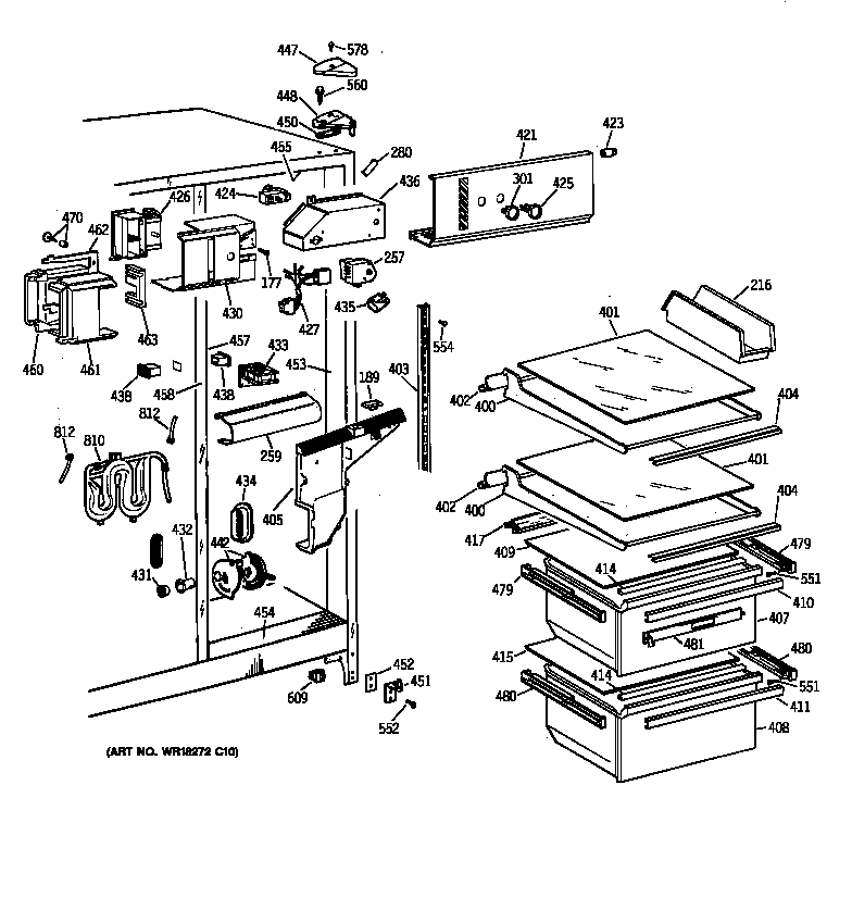 Hotpoint CSK25GRZAAA fresh food section diagram