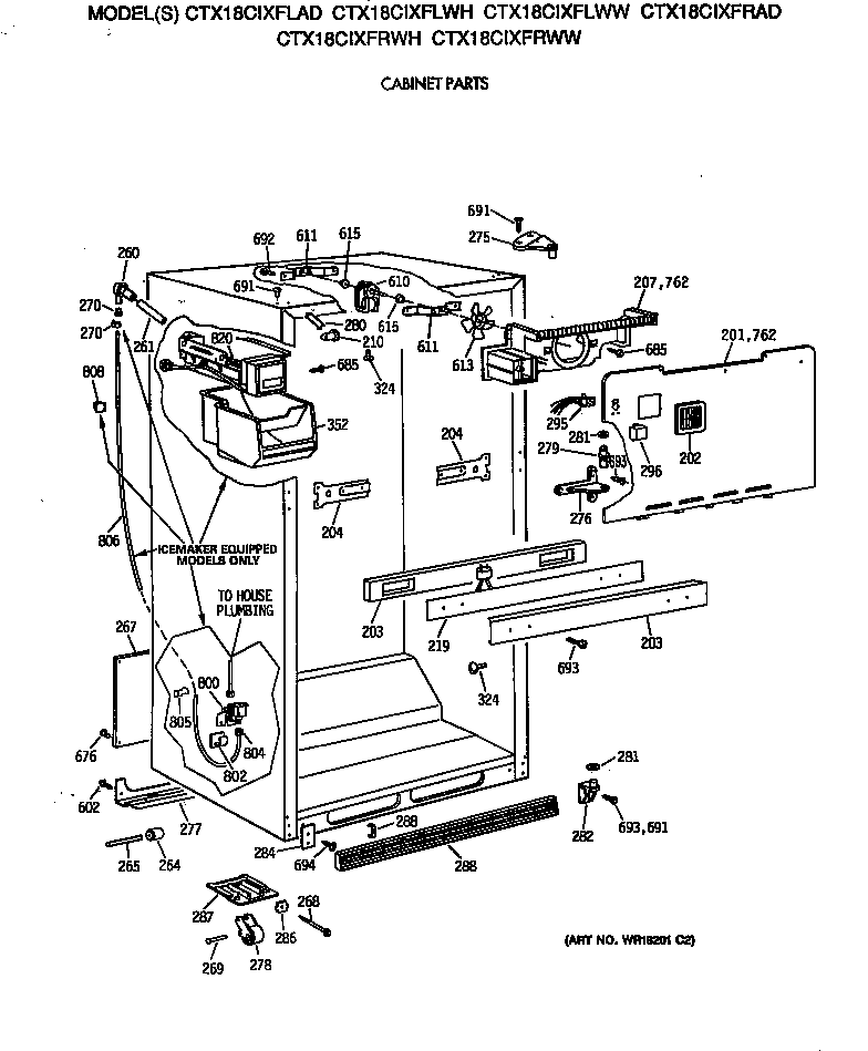 Hotpoint CTX18CIXFRWW cabinet parts diagram