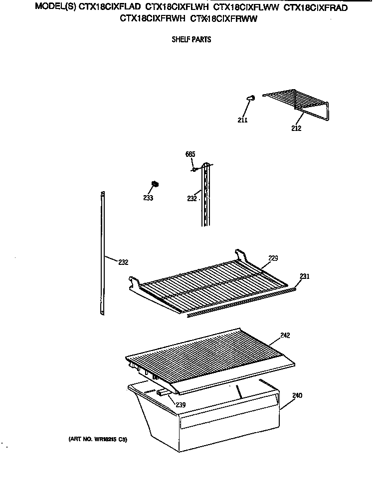 Hotpoint CTX18CIXFRWW shelf parts diagram