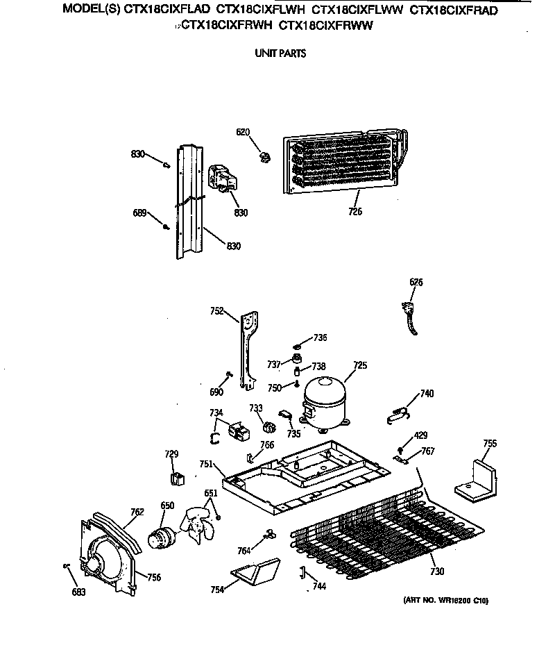 Hotpoint CTX18CIXFRWW unit parts diagram