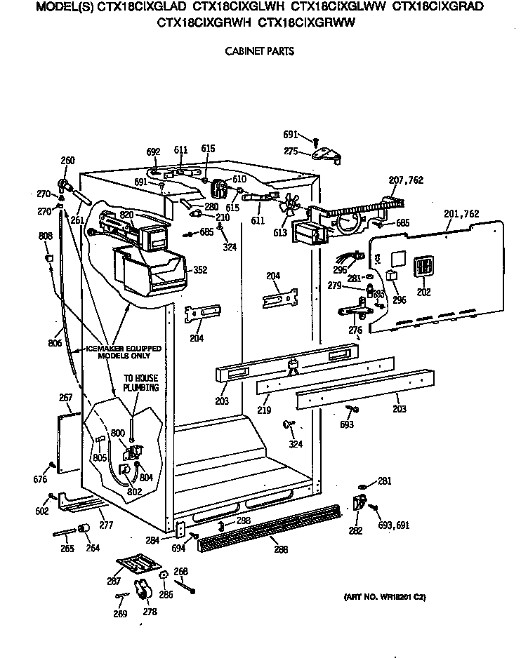 Hotpoint CTX18CIXGLWW cabinet parts diagram